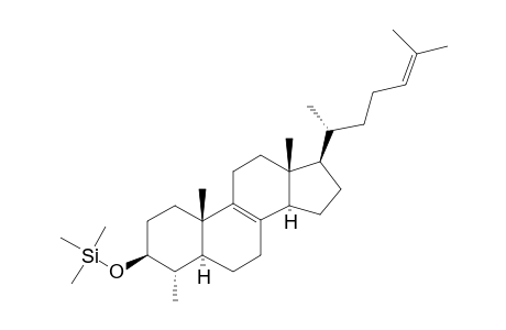 4-Methylcholesta-8,24-dien-3-ol, (3.beta.,4.alpha.,5.alpha.)-, tms derivative