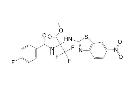 3,3,3-Trifluoro-2-(4-fluoro-benzoylamino)-2-(6-nitro-benzothiazol-2-ylamino)-propionic acid methyl ester