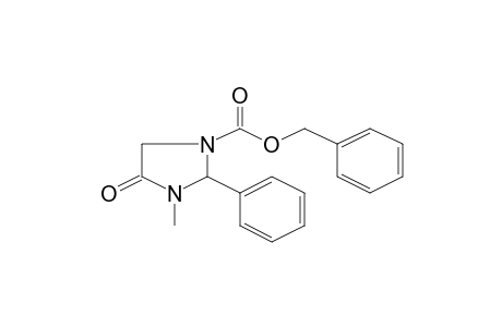 3-Methyl-4-oxo-2-phenylimidazolidine-1-carboxylic acid, benzyl ester