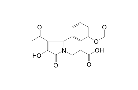 3-[2-(1,3-benzodioxol-5-yl)-3-ethanoyl-4-oxidanyl-5-oxidanylidene-2H-pyrrol-1-yl]propanoic acid