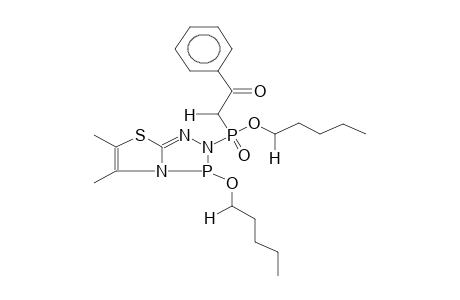 2-PENTOXY(BENZOYLMETHYL)PHOSPHORYL-3-PENTOXY-5,6-DIMETHYLTHIAZOLO[2,3-D]-1,2-DIHYDRO-1,2,4,3-TRIAZAPHOSPHOLE