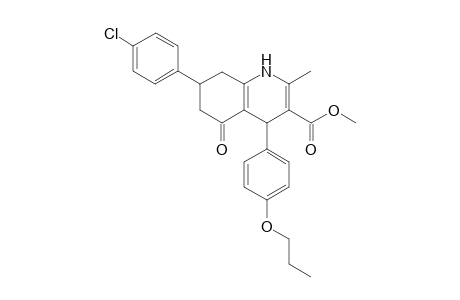 Methyl 7-(4-chlorophenyl)-2-methyl-5-oxo-4-(4-propoxyphenyl)-1,4,5,6,7,8-hexahydro-3-quinolinecarboxylate