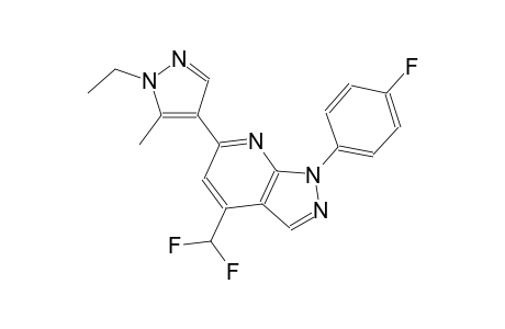 1H-pyrazolo[3,4-b]pyridine, 4-(difluoromethyl)-6-(1-ethyl-5-methyl-1H-pyrazol-4-yl)-1-(4-fluorophenyl)-