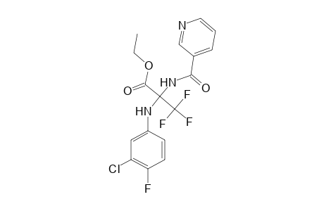 Ethyl 2-(3-chloro-4-fluoroanilino)-3,3,3-trifluoro-2-nicotinamidopropionate