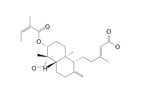 2-Pentenoic acid, 5-[decahydro-5-(hydroxymethyl)-5,8a-dimethyl-2-methylene-6-[(2-methyl-1-oxo-2-butenyl)oxy]-1-naphthalenyl]-3-methyl-, [1R-[1.alpha.(E),4a.beta.,5.beta.,6.alpha.(Z),8a.alpha.]]-