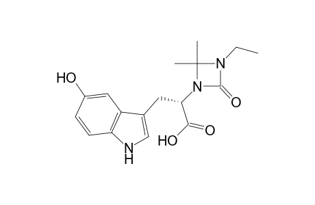 (2S)-2-(3-ethyl-2,2-dimethyl-4-oxidanylidene-1,3-diazetidin-1-yl)-3-(5-oxidanyl-1H-indol-3-yl)propanoic acid