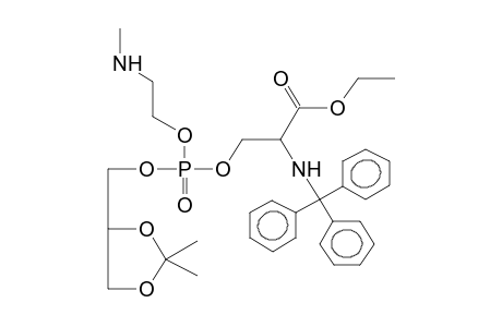 1,2-o-Isopropylideneglycerol, 3-(o-2-methylaminoethyl)-(o-2-carboethoxy-2-tritylaminoethyl)phosphate