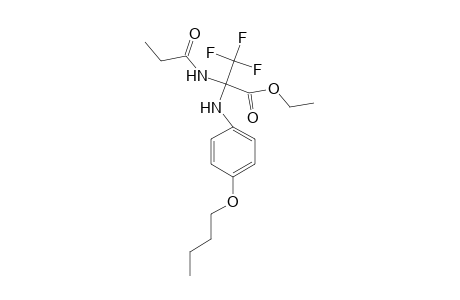 Ethyl 2-(4-butoxyanilino)-3,3,3-trifluoro-2-(propionylamino)propanoate