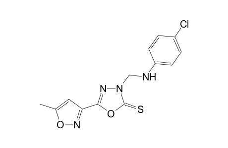 3-(4-Chlorophenylamino)methyl-5-(5-methylisoxazol-3-yl)-2-thioxo-1,3,4-oxadiazole
