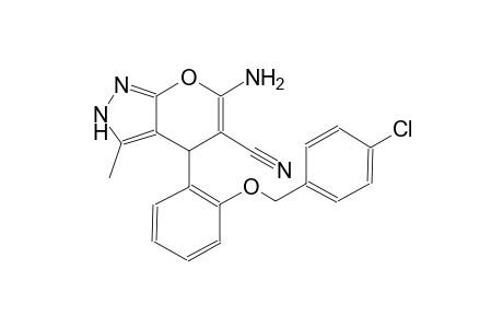 pyrano[2,3-c]pyrazole-5-carbonitrile, 6-amino-4-[2-[(4-chlorophenyl)methoxy]phenyl]-2,4-dihydro-3-methyl-