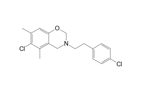 6-Chloranyl-3-[2-(4-chlorophenyl)ethyl]-5,7-dimethyl-2,4-dihydro-1,3-benzoxazine