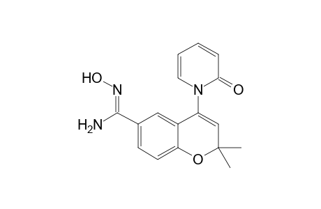 2,2-Dimethyl-N'-oxidanyl-4-(2-oxidanylidenepyridin-1-yl)chromene-6-carboximidamide