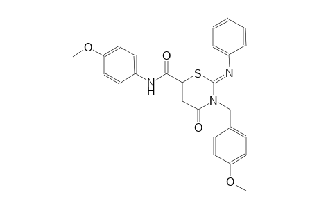 (2Z)-3-(4-methoxybenzyl)-N-(4-methoxyphenyl)-4-oxo-2-(phenylimino)tetrahydro-2H-1,3-thiazine-6-carboxamide