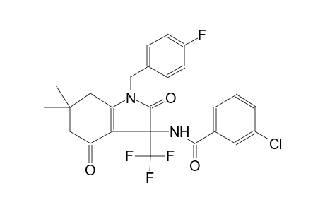 3-chloro-N-[1-(4-fluorobenzyl)-6,6-dimethyl-2,4-dioxo-3-(trifluoromethyl)-2,3,4,5,6,7-hexahydro-1H-indol-3-yl]benzamide