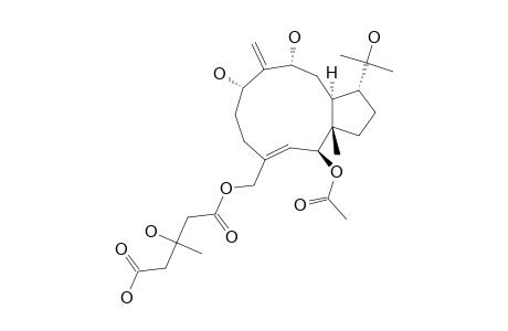 (1-R*,2-R*,3-E,7-R*,9-R*,11-R*,12-S*)-2-O-ACETYL-16-O-(3-HYDROXY-3-METHYLGLUTARYL)-DOLABELLA-3,8-(17)-DIEN2,7,9,16,18-PENTOL