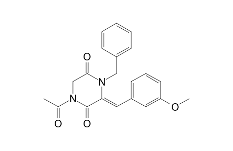 (3Z)-1-acetyl-3-[(3-methoxyphenyl)methylidene]-4-(phenylmethyl)piperazine-2,5-dione