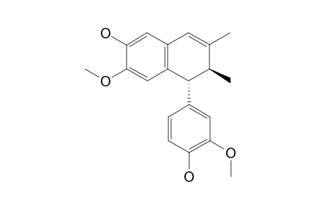 (-)-4',5-O-DIDEMETHYLCYCLOGALGRAVIN;(7'-R,8'-S)-4,5-DIHYDROXY-8,8'-DIMETHYL-3',4-DIMETHOXY-2,7'-CYCLOLIGNAN-7-ENE