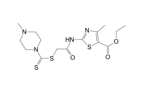 5-Thiazolecarboxylic acid, 4-methyl-2-[[2-[[(4-methyl-1-piperazinyl)carbonothioyl]thio]acetyl]amino]-, ethyl ester