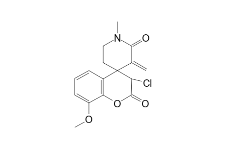 Spiro[(4H-3-chloro-8-methoxy-2-oxo[1]benzopyran)-4,4'-(1'-methyl-3'-methylene-2'-piperidinone)