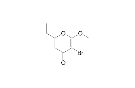 3-Bromo-6-ethyl-2-methoxy-4H-pyran-4-one