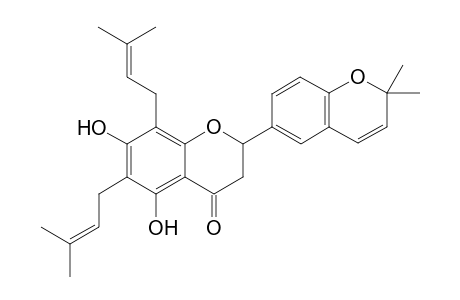 Euchrenone A4 [5,7-dihydroxy-6,8-di(.gamma.,.gamma.-dimethylallyl)-[6"",6""-dimethylpyrano(2"',3"":4',3')]flavanone]