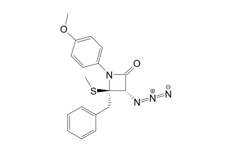 trans-1-(4-Methoxyphenyl)-3-azido-4-phenylmethyl-4-methylthio-azetidin-2-one