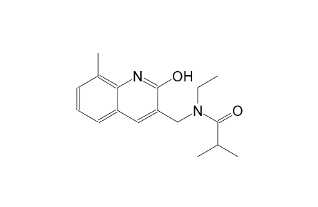 N-ethyl-N-[(2-hydroxy-8-methyl-3-quinolinyl)methyl]-2-methylpropanamide