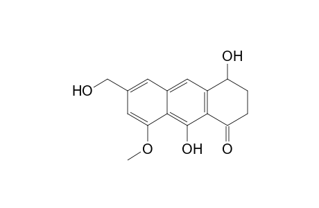 1-OXO-4(5),9-DIHYDROXY-8-METHOXY-6-HYDROXYMETHYL-1,2,3,4-TETRAHYDROANTHRACENE