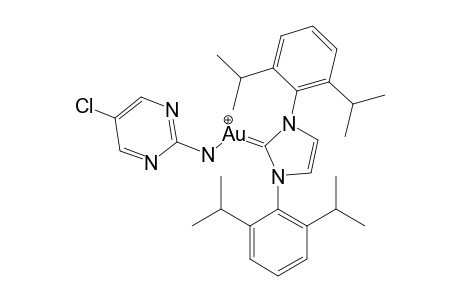 [1,3-BIS-(2,6-DIISOPROPYLPHENYL)-IMIDAZOL-2-YLIDENE]-[(5-CHLOROPYRIMIDIN-2-YL)-AMINO]-GOLD-COMPLEX