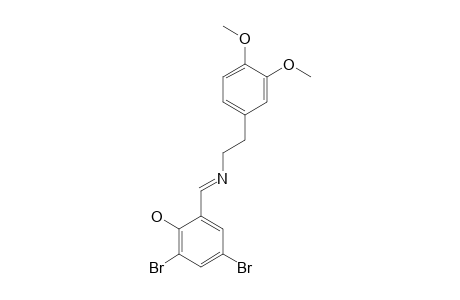 4,6-dibromo-2-[N-(3,4-dimethoxyphenethyl)formimidoyl]phenol