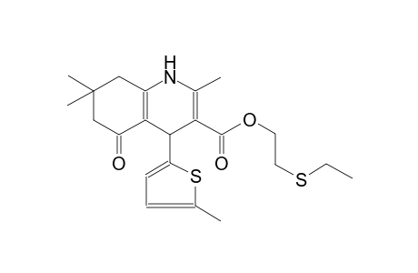 2-(ethylsulfanyl)ethyl 2,7,7-trimethyl-4-(5-methyl-2-thienyl)-5-oxo-1,4,5,6,7,8-hexahydro-3-quinolinecarboxylate