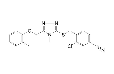 3-Chloro-4-[((4-methyl-5-[(2-methylphenoxy)methyl]-4H-1,2,4-triazol-3-yl)sulfanyl)methyl]benzonitrile