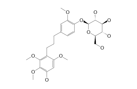 VISCOLIN-4''-O-BETA-D-GLUCOPYRANOSIDE;(4'-HYDROXY-2',3',6',3''-TETRAMETHOXY-1,3-DIPHENYLPROPANE)-4''-O-BETA-D-GLUCOPYRANOSIDE