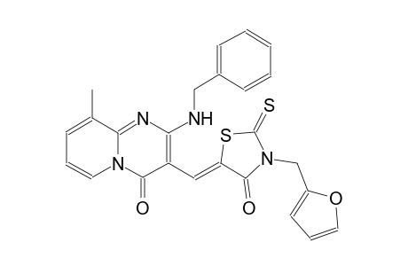 4H-pyrido[1,2-a]pyrimidin-4-one, 3-[(Z)-[3-(2-furanylmethyl)-4-oxo-2-thioxo-5-thiazolidinylidene]methyl]-9-methyl-2-[(phenylmethyl)amino]-