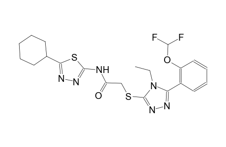 N-(5-cyclohexyl-1,3,4-thiadiazol-2-yl)-2-({5-[2-(difluoromethoxy)phenyl]-4-ethyl-4H-1,2,4-triazol-3-yl}sulfanyl)acetamide