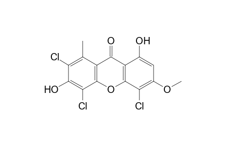 9H-Xanthen-9-one, 2,4,5-trichloro-3,8-dihydroxy-6-methoxy-1-methyl-