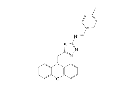 5-(4-METHYLBENZYLIDENEAMINO)-2-(PHENOXAZINYL-METHYL)-1,3,4-THIADIAZOLE