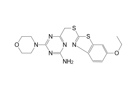 4-[(6-ethoxy-1,3-benzothiazol-2-yl)sulfanylmethyl]-6-morpholin-4-yl-1,3,5-triazin-2-amine