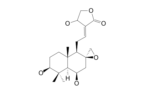 ZAMBESIACOLACTONE-B;8-BETA,17-EPOXY-3-BETA,6-BETA,14-XI-TRIHYDROXY-(12E)-LABDEN-16,15-OLIDE