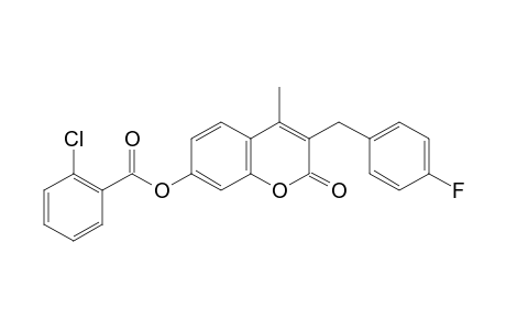 3-(p-fluorobenzyl)-7-hydroxy-4-methylcoumarin, o-chlorobenzoate