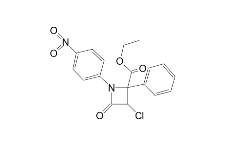 3-chloro-1-(p-nitrophenyl)-4-oxo-2-phenyl-2-azetidinecarboxylic acid, ethyl ester