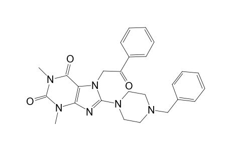 1,3-Dimethyl-7-phenacyl-8-[4-(phenylmethyl)-1-piperazinyl]purine-2,6-dione