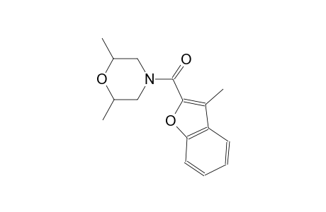 2,6-dimethyl-4-[(3-methyl-1-benzofuran-2-yl)carbonyl]morpholine