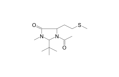 1-Acetyl-2-t-butyl-3-methyl-5-(2-methylthioethyl)imidazolidin-4-one