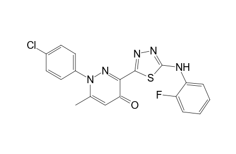 1-(4-Chlorophenyl)-3-[5-(2-fluoroanilino)-1,3,4-thiadiazol-2-yl]-6-methyl-4-pyridazinone