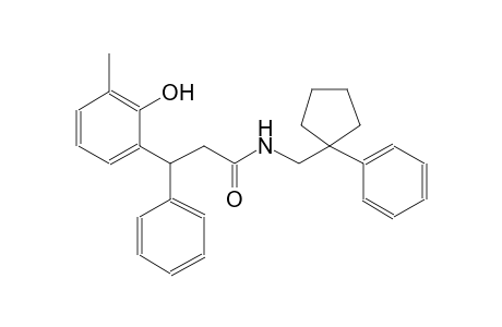 3-(2-hydroxy-3-methylphenyl)-3-phenyl-N-[(1-phenylcyclopentyl)methyl]propanamide