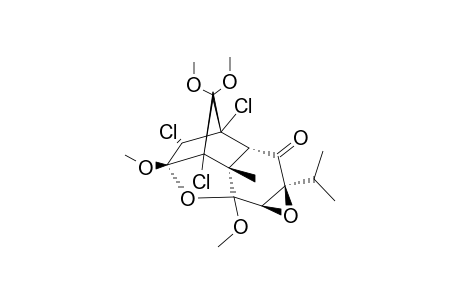 @@(+/-)-(1S*,3R*,4S*,5S*,7S*,8R*,9S*,11S*,13R*)-4,5,7-TRICHLOR-11-ISOPROPYL-1,3,6,6-TETRTHOXY-8-METHYL-2,12-DIOXAPENTACYCLO-[6.5.0.0(3,7).0(5,9).0(11,13)];COMP