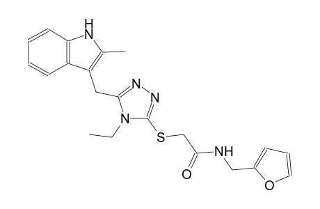 2-({4-ethyl-5-[(2-methyl-1H-indol-3-yl)methyl]-4H-1,2,4-triazol-3-yl}sulfanyl)-N-(2-furylmethyl)acetamide