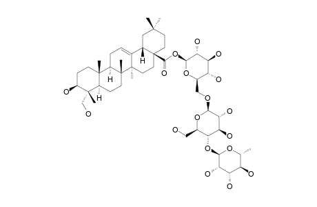 PULSATILOSIDE-C;HEDERAGENIN-28-O-ALPHA-L-RHAMNOPYRANOSYL-(1->4)-BETA-D-GLUCOPYRANOSYL-(1->6)-BETA-D-GLUCOPYRANOSIDE