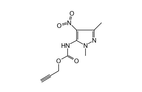 1,3-dimethyl-4-nitropyrazole-5-carbamic acid, 2-propynyl ester